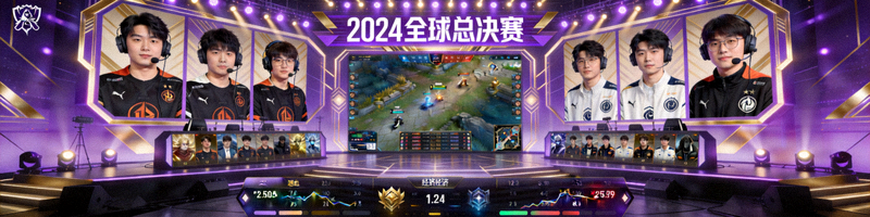 电竞赛事直播画面 - 英雄联盟全球总决赛舞台